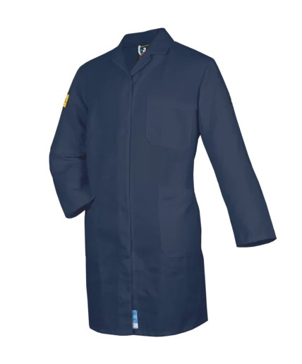 HB-ESD-Produktschutz-Damenmantel, langarm, 130 g/m, navy